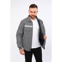 Iş Montu - 7/7 Kapitoneli Gri Kışlık Iş Montu