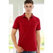 T9586 Dewberry Erkek Polo Yaka T-shırt-bordo Bordo