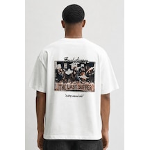 Respire Erkek Final Supper Nakışlı Oversize T-shirt Ekru