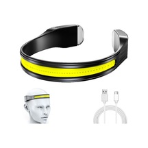 Soulader Usb Şarj Edilebilir Cob Led Kafa Lambası, Güçlü Aydınlatma, Kampçılık Ve Gece Koşusu İçin Pratik Baş Feneri Siyah