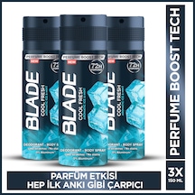 Blade Cool Fresh Erkek Sprey Deodorant 3 x 150 ML