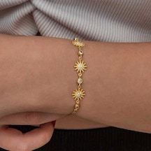 Gümüş Gold Güneş Kadın Bileklik Çok Renkli