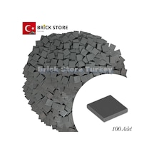 Yedek Parçalar,100 Adet 2x2 Tile Düz Fayans Parçası, Koyu Gri Dark Bluish Gray , 3068