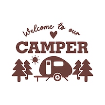 Camper Sticker 17x17 Cm Kahverengi