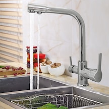 Aswater 3 Yollu Arıtmalı Çıkışlı Eviye Bataryası Krom