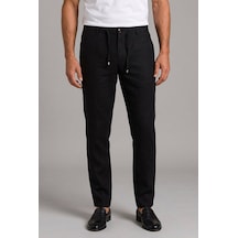 Bisse Siyah Keten Jogger İpli Spor Pantolon Pns26y26109 D-90