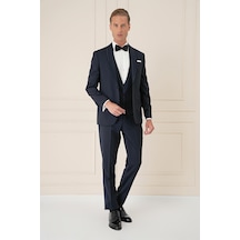 Efor Black 078 Slim Fit Çıkarılabilir Saten Yaka Cerutti Kumaş Yelekli Lacivert Damatlık Smokin Takım Lacivert Efor Black 078 Slim Fit Çıkarılabilir Saten Yaka Cerutti Kumaş Yelekli Lacivert Damatlık Smokin Takım Lacivert