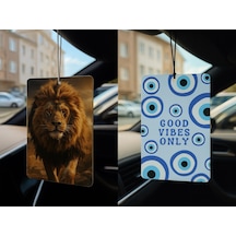 Aslan Ve Nazar Boncuğu - İkili Oto Kokusu - Dekoratif Araç Kokusu Ve Aksesuarı