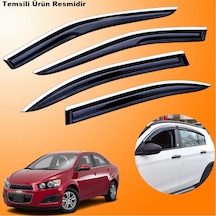 Chevrolet Aveo Sedan Mügen Cam Rüzgarlığı Abs Krom Nikelajlı Cam Rüzgarlığı 2012-2020 Arası 4 Lü Set
