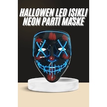 Işıklı Led Maske Parti Eğlence Maskesi Hallowen Neon Maske "