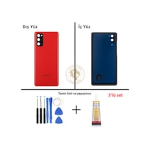 Samsung Galaxy S20 Fe Kırmızı Uyumlu Arka Kapak + Yapıştırıcı Ve Vida Seti