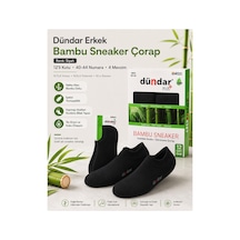 Dündar Çorap 12 Li Erkek Bambu Sneaker 4 Mevsim Nefes Alan Yumuşak Spor Ayakkabı Çorabı Siyah