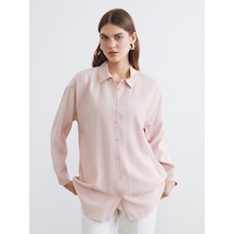 Lc Waikiki Lc Waıkıkı Pembe Loose Fit Kadın Gömlek