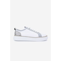 Valmenti Kadın Hakiki Deri Sneakers & Spor Ayakkabı 1115 1950 Bn Ayk Y25 Byz Fltr/tas Suet/grı Kroko Beyaz