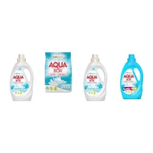 Aquabor Doğal Mineralli Sıvı Beyaz + 4 Kg Beyaz + Sıvı Beyaz + Sıvı Renkliler 4 Lü Set 0.75 LT - 2.5 LT - 12 KG 24858175
