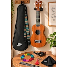 Midex UKX-901M Brown Soprano Ukulele (Askı Çanta Metod Pena)