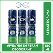 Nivea Fresh Sensation Erkek Sprey Deodorant 3 x 150 ML