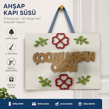 Ahşap Dekoratif Kapı Süsü Çocuklarımın Odası Çok Renkli