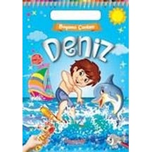 Deniz - Boyama Çantam - Renkli Çıkartmalı- Yumurcak Yayınları
