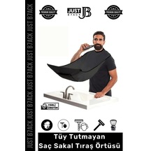 Just B7ack Aynaya Yapıştırma Vakum Aparatlı Evde Saç Sakal Kesme Tıraş Örtüsü 1 Adet
