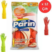 Parin Uzun Konçlu Lateks Bulaşık Ve Temizlik Eldiveni, Medium, 12 Çift