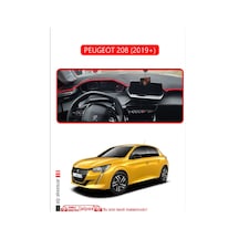 Peugeot 208 2019+ Torpido Koruma Halısı Kırmızı Kenar