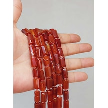 Akik Taşı 7x12mm Dizi 49920 Kırmızı - Kahverengi