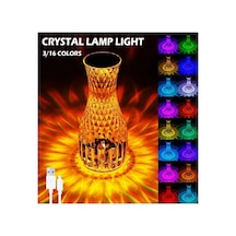 Kristal Masa Lambası Rgb Renk Değiştiren Gece Lambası 16 Renk Ve 4 Mod Dokunmatik Kontrol 11