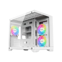 Nova Beyaz 3 Rgb Fanlı Temperli Cam Panel Boş M-atx Gaming Oyuncu Bilgisayar Kasası