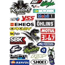 Araba, Motosiklet, Bisiklet, Kask Sponsor Sticker Seti, Çıkartma Etiketi A8041 Model Siyah