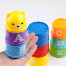 8pcs Montessori Oyuncak Diş Çıkarma Geliştirme Bebek Erken Eğitim + Figürler Mektuplar Katlama Yığın Kupası Kulesi Oyuncaklar Doğum Günü Hediyeleri-açık Gri