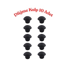 Klc 10 Adet Mat Siyah Metal Düğme Kulp - Yuvarlak Mobilya, Mutfak Ve Çekmece Kulbu Siyah Siyah