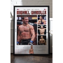 Michael Chandler Ufc Siyah Ahşap Çerçeveli Poster, Dekoratif Dövüş Duvar Tablosu