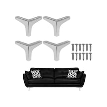 12 Cm Modern Model Krom Metal Mobilya, Dolap, Koltuk, Tv Ünitesi Ayakları 4 Adet -robot Süpürge Beyaz