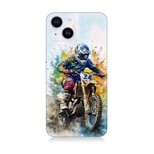 Apple Uyumlu iPhone 14 Plus Motorsikletçi Desenli Silikon Kılıf