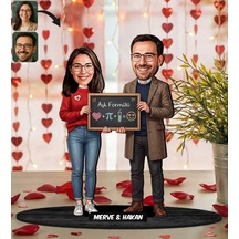 Bk Gift Kişiye Özel Sevgili Karikatürlü Ahşap Biblo -7, Fotoğraftan Karikatür, Sevgililer Günü Hediyesi, Ev Hediyesi Kobitmeyencom36334 Bk Gift