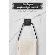 Yapışkanlı Kare Başlıklı Siyah Üçgen Havluluk Çok Renkli