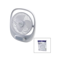 Usb 7 İnç- 20cm Masa Üstü Fan Vantilatör Işıklı 5w 180 Derece 3 Kademe Hız - 3 Pervane Stand 24.8x30.5x8cm Aufn-01