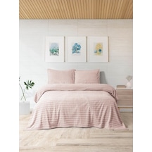 Modern Twist 3 Parça Çift Kişilik Battaniye Seti Kutulu 220x240 Blush Pembe - Pudra