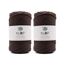 Taranabilir Makrome İpi 3 Mm Pamuk Tek Büküm 2'li Set 170 M 500 Gr Örgü Ve Hobi İpi Acı Kahve Diğer