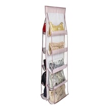Çanta Organizer Çanka Askılığı Organizer 10 Lu Dolap Içi Düzenleyici Kumaş Pembe Diğer