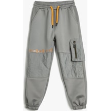 Koton Jogger Eşofman Altı Beli Bağlamalı Cepli Paraşüt Kumaş Detaylı Gri 4wkb40167tk 4WKB40167TK042 Gri