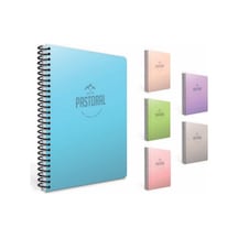 Gıpta Pastoral Defter Spiralli Plastik Kapak 17x24 96 Yaprak Kareli