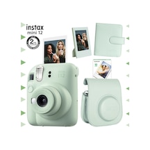 Fujifilm Instax Mini 12 Fotoğraf Makinesi + 10'lu Film + Çerçeve + Kare Albüm + Deri Kılıf Seti Yeşil