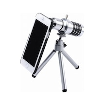 Iphone 5 5s - Iphone 4 4s Için Alüminyum 14x Optik Zoom Yakından Görüntü Çekme Dürbün Siyah