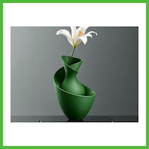Vaveni 3d Baskı Bold Vazo - Akışkan Formlu Dekoratif Vazo-yeşil Arz