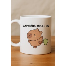 Capybara Mode On Yazılı Komik Tasarım Kupa Model 238 Sevimli Baskılı Seramik Kahve Kupası Diğer