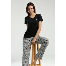 Arnetta Kadın Siyah Pijama Takımı Ar3240-s-v1 Siyah