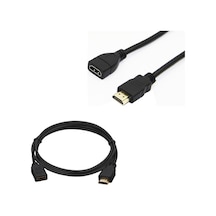Powermaster Pm-8801 Hdmı Erkek To Hdmı Dişi Gold Uçlu 30 Cm Uzatma Hdmı Kablo