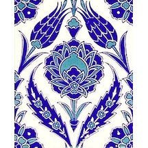 Armada Çini 20X25 CM Ac 308 Mavi Beyaz Lale Desen Kütahya Çini Ka